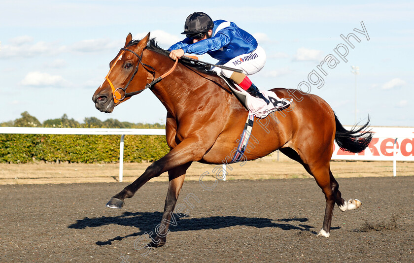 Maaward-0006 
 MAAWARD (Andrea Atzeni) wins The 32Red On The App Store Novice Stakes Div 1 
Kempton 8 Aug 2018 - Pic Steven Cargill / Racingfotos.com