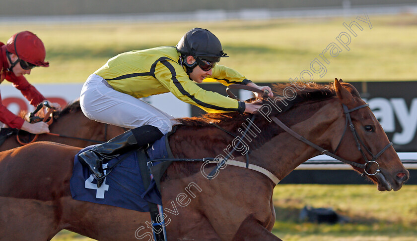 Pattie-0004 
 PATTIE (Charles Bishop) wins The 32Red/EBF Fillies Handicap Lingfield 10 Jan 2018 - Pic Steven Cargill / Racingfotos.com