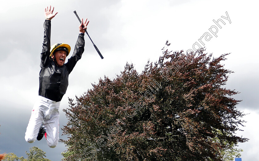 Stradivarius-0017 
 FRANKIE DETTORI after winning The Weatherbys Hamilton Lonsdale Cup on Stradivarius
York 24 Aug 2018 - Pic Steven Cargill / Racingfotos.com