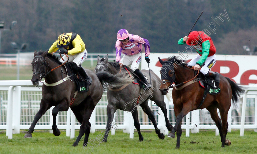 Elixir-De-Nutz-0006 
 ELIXIR DE NUTZ (Tom O'Brien) beats GRAND SANCY (right) in The Unibet Tolworth Hurdle
Sandown 5 Jan 2019 - Pic Steven Cargill / Racingfotos.com