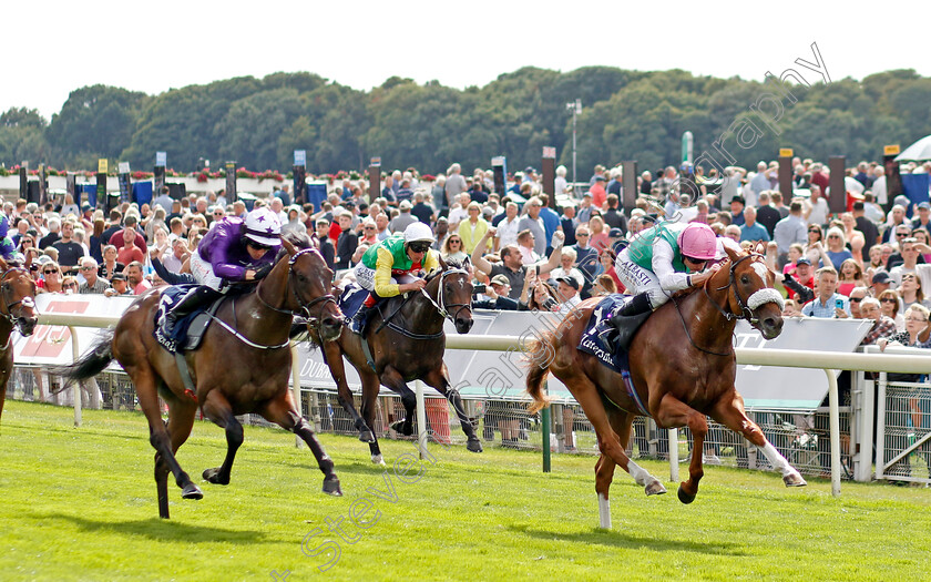 Chaldean-0003 
 CHALDEAN (Ryan Moore) beats INDESTRUCTIBLE (left) in The Tattersalls Acomb Stakes
York 17 Aug 2022 - Pic Steven Cargill / Racingfotos.com