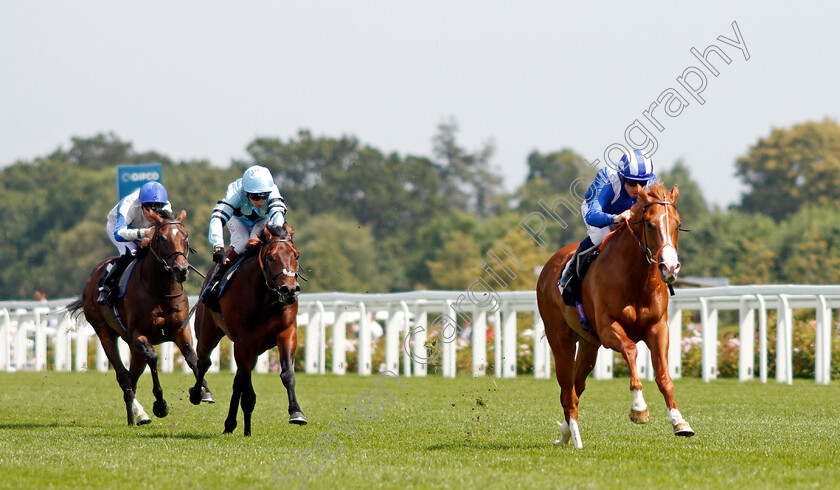 Ehraz-0002 
 EHRAZ (Jim Crowley) beats BUOYANT (2nd left) in The Anders Foundation British EBF Crocker Bulteel Maiden Stakes
Ascot 23 Jul 2021 - Pic Steven Cargill / Racingfotos.com