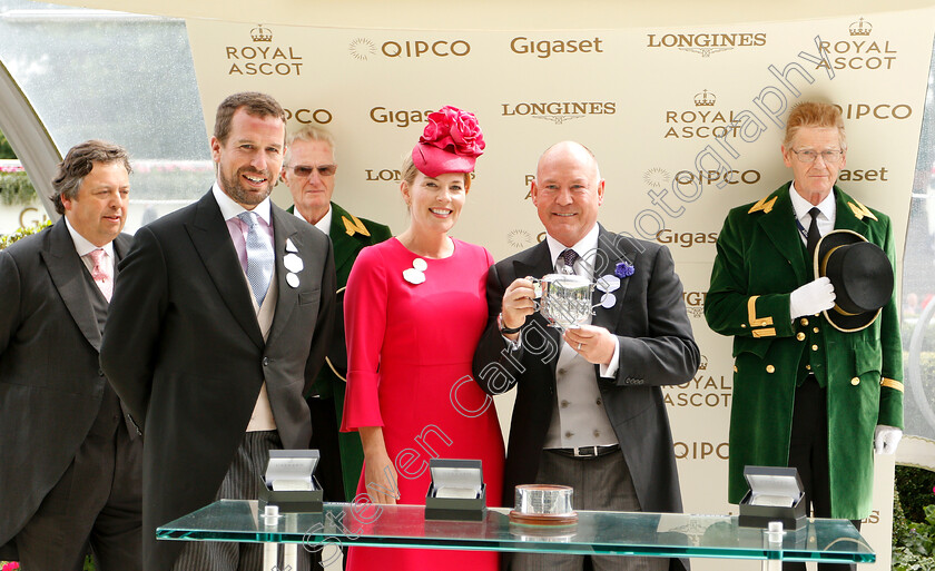 Soldier s-Call-0012 
 Presentation by Mr and Mrs Peter Phillips to Clipper Logistics after The Windsor Castle Stakes and SOLDIER'S CALL
Royal Ascot 23 Jun 2018 - Pic Steven Cargill / Racingfotos.com