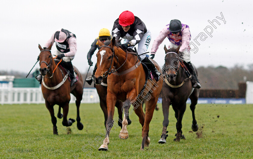 One-Of-Us-0003 
 ONE OF US (Lizzie Kelly) wins The Foundation Developments Novices Handicap Hurdle Ascot 23 Dec 2017 - Pic Steven Cargill / Racingfotos.com