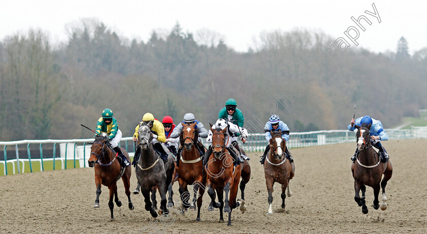 Curtiz-0002 
 CURTIZ (centre, white, Charlie Bennett) wins The Heed Your Hunch At Betway Handicap
Lingfield 27 Jan 2021 - Pic Steven Cargill / Racingfotos.com