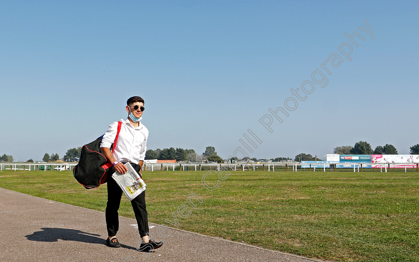 Marco-Ghiani-0004 
 MARCO GHIANI arrives at the temperature checking station
Yarmouth 15 Sep 2020 - Pic Steven Cargill / Racingfotos.com