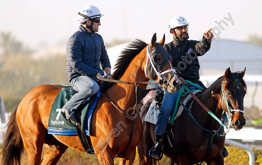 Mandaloun-0002 
 MANDALOUN training for The Saudi Cup
King Abdulaziz Racetrack, Riyadh, Saudi Arabia 22 Feb 2022 - Pic Steven Cargill / Racingfotos.com