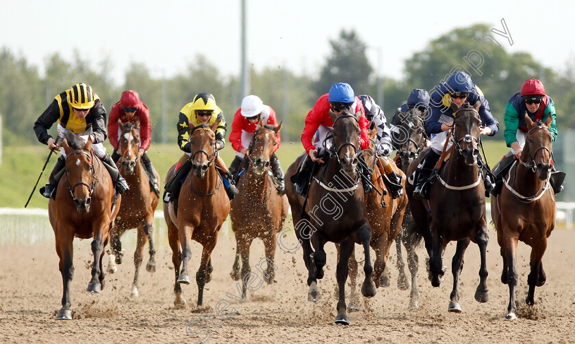 Clubbable-0004 
 CLUBBABLE (3rd right, Paul Hanagan) beats CROSSING THE LINE (2nd right) and IMAGE (left) in The Bet totescoop6 At totesport.com Fillies Handicap
Chelmsford 13 Jun 2018 - Pic Steven Cargill / Racingfotos.com