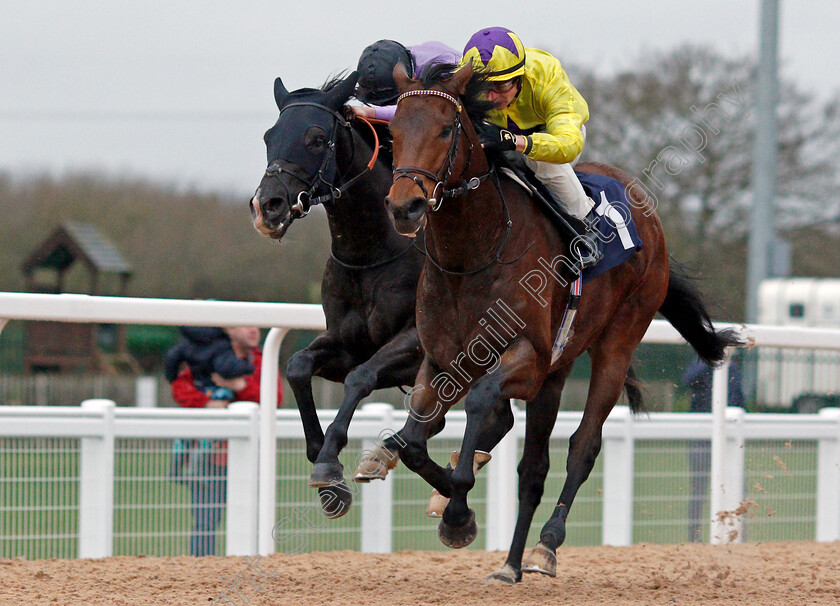 My-Oberon-0007 
 MY OBERON (right, Tom Marquand) beats DIDEROT (left) in The Mansionbet Proud Partners of The AWC Conditions Stakes
Southwell 13 Feb 2022 - Pic Steven Cargill / Racingfotos.com