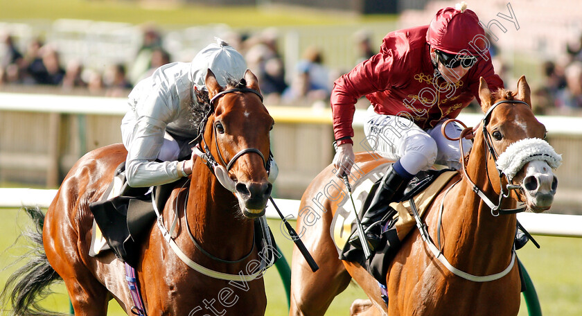 Mildenberger-0005 
 MILDENBERGER (left, James Doyle) beats FORTUNE'S PEARL (right) in The bet365 Feilden Stakes Newmarket 17 Apr 2018 - Pic Steven Cargill / Racingfotos.com