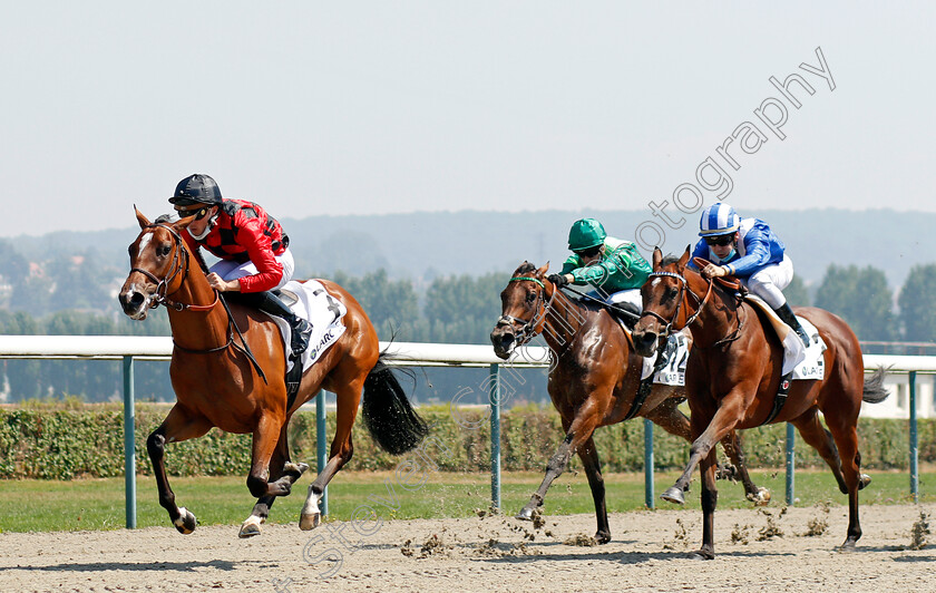 Louliana-0001 
 LOULIANA (P C Boudot) beats ISRAAJ (right) in The Prix Hipodromo de Gavea
Deauville 9 Aug 2020 - Pic Steven Cargill / Racingfotos.com