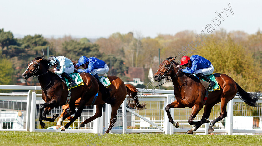 Alenquer-0004 
 ALENQUER (Tom Marquand) beats ADAYAR (right) in The bet365 Classic Trial 
Sandown 23 Apr 2021 - Pic Steven Cargill / Racingfotos.com