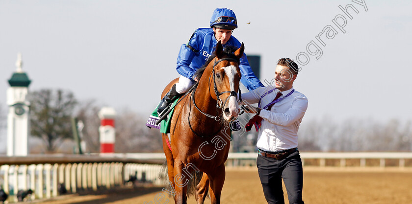 Mischief-Magic-0018 
 MISCHIEF MAGIC (William Buick) after the Breeders' Cup Juvenile Turf Sprint
Breeders Cup Meeting, Keeneland USA, 4 Nov 2022 - Pic Steven Cargill / Racingfotos.com