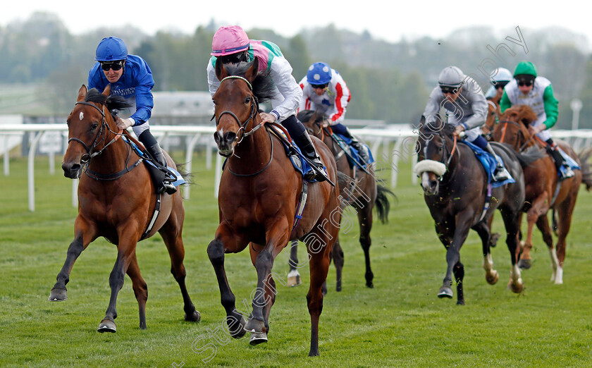 Sunny-Orange-0006 
 SUNNY ORANGE (Rossa Ryan) beats AL KHAZNEH (left) in The Madri Excepcional Maiden Stakes
Leicester 23 Apr 2022 - Pic Steven Cargill / Racingfotos.com