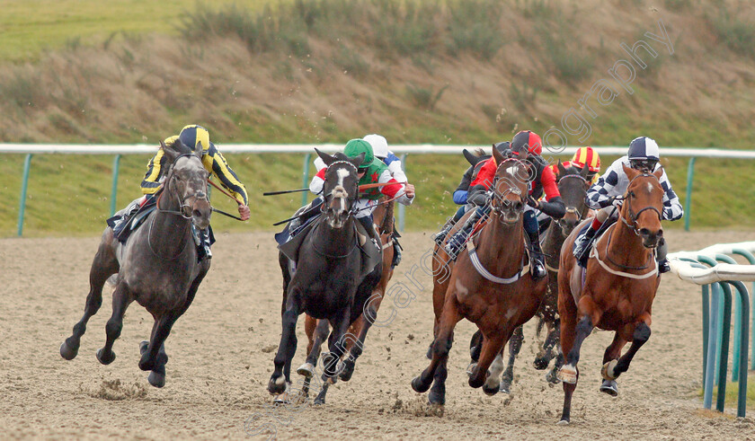 Just-The-Man-0006 
 JUST THE MAN (left, Adam Kirby) beats THE JEAN GENIE (2nd left) MICHELE STROGOFF (2nd right) and SKY DEFENDER (right) in The Betway Casino Handicap
Lingfield 9 Dec 2019 - Pic Steven Cargill / Racingfotos.com