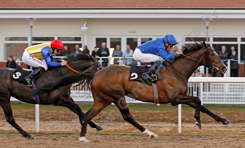 Oasis-Charm-0005 
 OASIS CHARM (William Buick) wins The totequadpot Races 3 to 6 Handicap Chelmsford 6 Apr 2018 - Pic Steven Cargill / Racingfotos.com