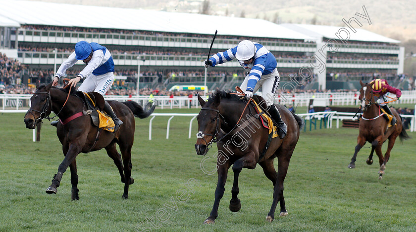 Frodon-0004 
 FRODON (right, Bryony Frost) beats ASO (left) in The Ryanair Chase
Cheltenham 14 Mar 2019 - Pic Steven Cargill / Racingfotos.com