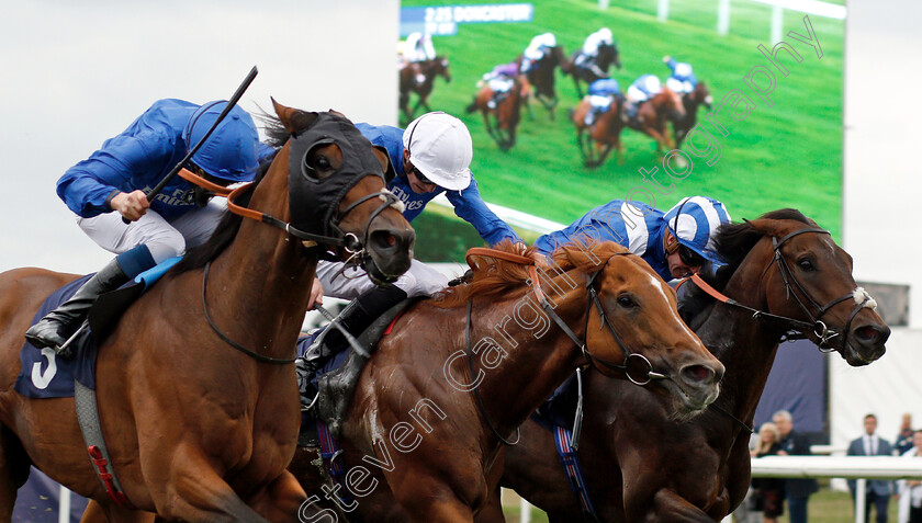 Mustashry-0006 
 MUSTASHRY (right, Jim Crowley) beats DUTCH CONNECTION (centre) and D'BAI (left) in The Alan Wood Plumbing And Heating Park Stakes
Doncaster 15 Sep 2018 - Pic Steven Cargill / Racingfotos.com