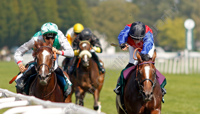 Sorceress-0003 
 SORCERESS (right, Bauyrzhan Murzabayev) beats LIPS VEGA (left) in The Gestut Etzean Winterkonigin Trial 
Baden-Baden 31 Aug 2024 - Pic Steven Cargill / Racingfotos.com