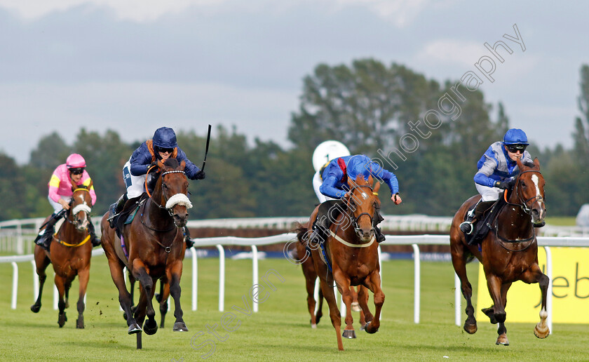 Lenny s-Spirit-0004 
 LENNY'S SPIRIT (right, Sophie Smith) beats WARNING SIGN (centre) and ALAZWAR (left) in The BetVictor Amateur Jockeys Handicap
Newbury 27 Jul 2023 - Pic Steven Cargill / Racingfotos.com