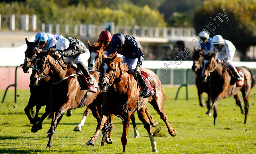 Grateful-0007 
 GRATEFUL (right, Christophe Soumillon) beats MISTRAL STAR (left) in The Qatar Prix de Royallieu 
Longchamp 5 Oct 2024 - Pic Steven Cargill / Racingfotos.com