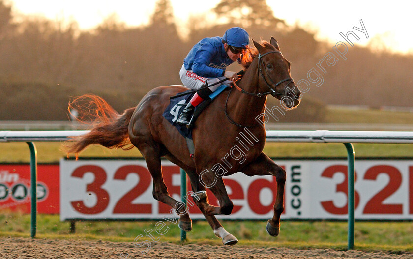 Caliandra-0003 
 CALLIANDRA (Kieran O'Neill) wins The 32Red Maiden Fillies Stakes Lingfield 10 Jan 2018 - Pic Steven Cargill / Racingfotos.com