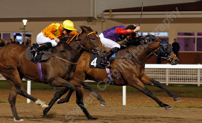 Pianissimo-0004 
 PIANISSIMO (Robert Havlin) beats CASUAL REPLY (left) in The Buy Tickets Online At chelmsfordcityracecourse.com Novice Stakes
Chelmsford 24 Oct 2019 - Pic Steven Cargill / Racingfotos.com