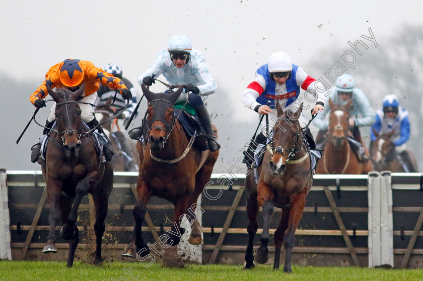 Take-No-Chances-0002 
 TAKE NO CHANCES (left, Kielan Woods) beats KARGESE (centre) and OOH BETTY (right) in The Betmgm Mares Hurdle
Ascot 18 Jan 2025 - Pic Steven Cargill / Racingfotos.com