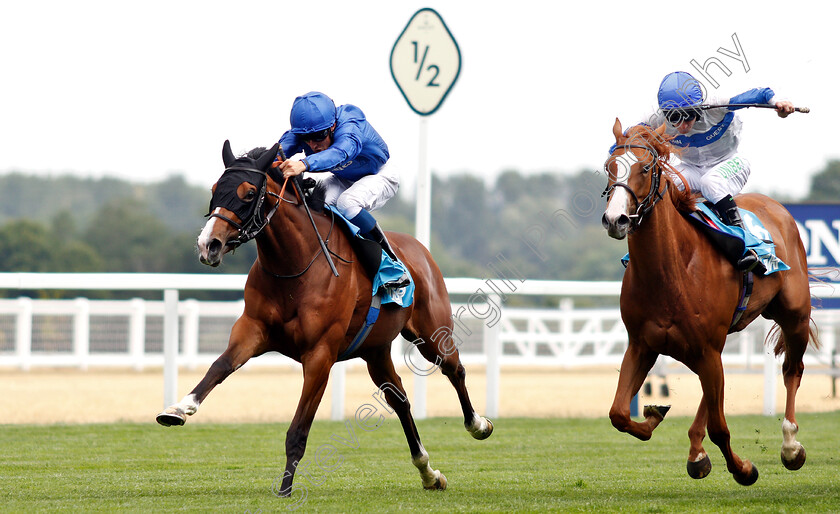 Ceratonia-0003 
 CERATONIA (William Buick) beats MODEL GUEST (right) in The JGR British EBF Fillies Novice Stakes
Ascot 27 Jul 2018 - Pic Steven Cargill / Racingfotos.com