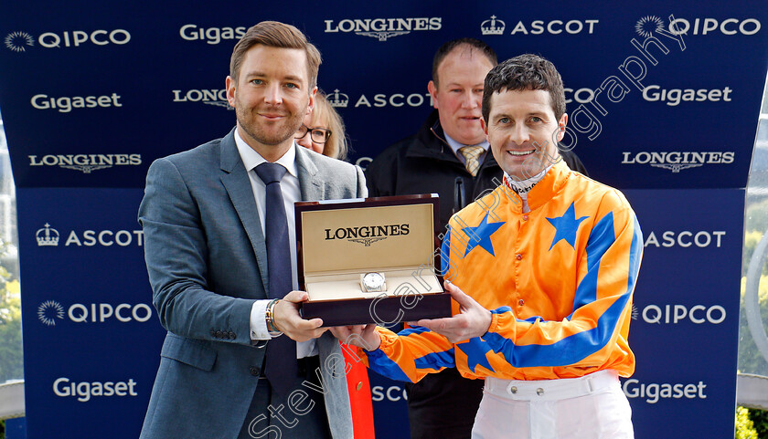 Torcedor-0015 
 Presentation to Colm O'Donoghue for The Longines Sagaro Stakes won by TORCEDOR Ascot 2 May 2018 - Pic Steven Cargill / Racingfotos.com