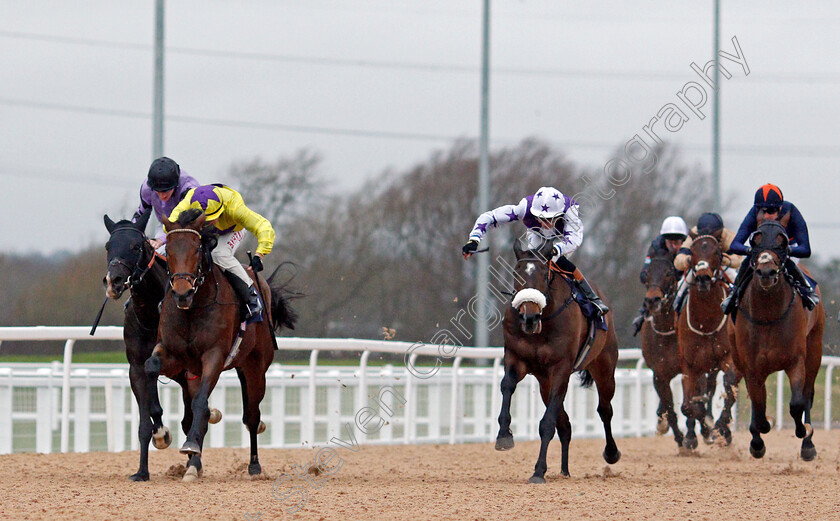 My-Oberon-0005 
 MY OBERON (yellow, Tom Marquand) beats DIDEROT (far left) and AYR HARBOUR (centre) in The Mansionbet Proud Partners of The AWC Conditions Stakes
Southwell 13 Feb 2022 - Pic Steven Cargill / Racingfotos.com