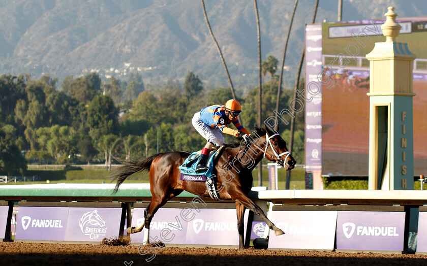 Fierceness-0005 
 FIERCENESS (John Velazquez) wins The Breeders' Cup Juvenile 
Santa Anita 3 Nov 2023 - Pic Steven Cargill / Racingfotos.com