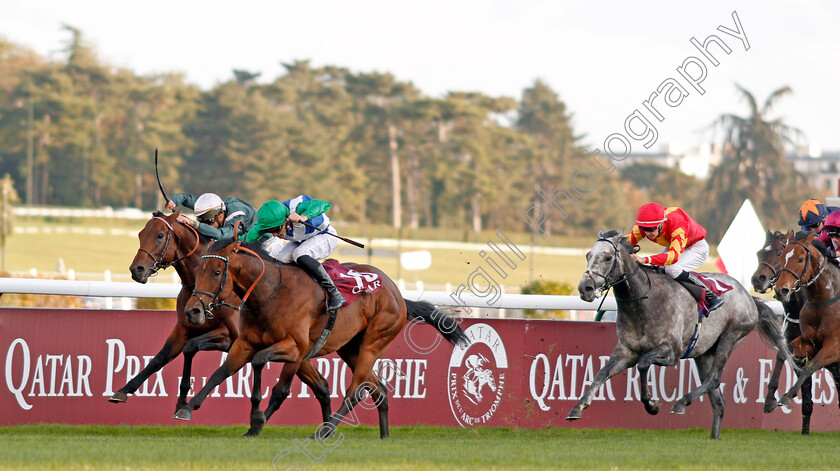 One-Master-0001 
 ONE MASTER (P C Boudot) beats CITY LIGHT (farside) in The Qatar Prix de la Foret
Longchamp 6 Oct 2019 - Pic Steven Cargill / Racingfotos.com