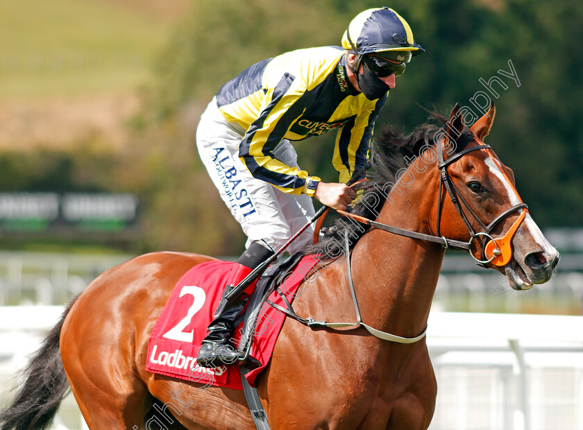 Isabella-Giles-0002 
 ISABELLA GILES (Adam Kirby) before winning The Ladbrokes Prestige Stakes
Goodwood 29 Aug 2020 - Pic Steven Cargill / Racingfotos.com