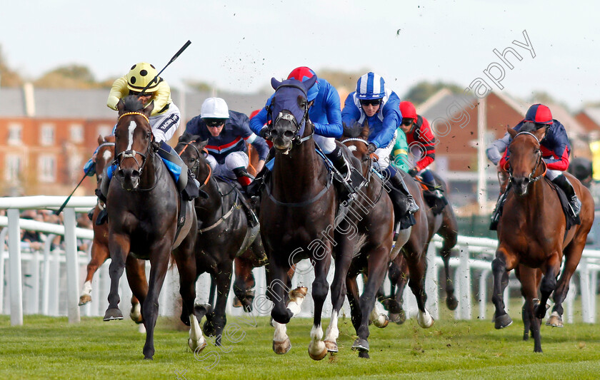 Fennaan-0001 
 FENNAAN (centre, Jimmy Fortune) beats SAM GOLD (left) in The Wedgewood Estates EBF Novice Stakes Div1 Newbury 23 Sep 2017 - Pic Steven Cargill / Racingfotos.com