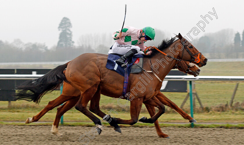 Dark-Alliance-0004 
 DARK ALLIANCE (Edward Greatrex) wins The Play Slots At sunbets.co.uk/vegas Handicap Div1 Lingfield 12 Jan 2018 - Pic Steven Cargill / Racingfotos.com