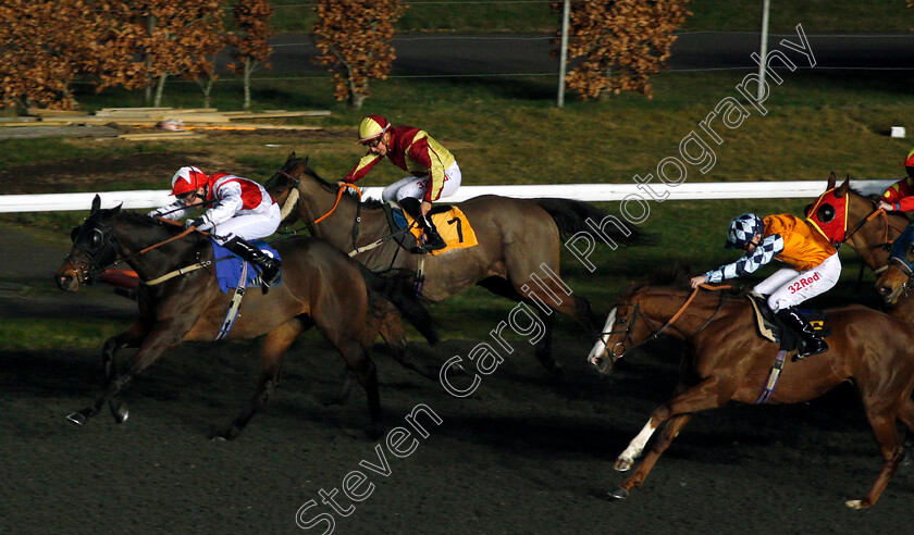 Tarseekh-0001 
 TARSEEKH (left, Charles Bishop) beats DE LITTLE ENGINE (right) in The Racing UK HD Handicap Kempton 7 Mar 2018 - Pic Steven Cargill / Racingfotos.com