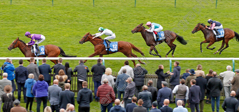 Richenza-0002 
 RICHENZA (Harry Bentley) beats INVITATIONAL (2nd left) BRAVO SIERRA (2nd right) and GYPSY SPIRIT (right) in The Dubai British EBF Boadicea Stakes
Newmarket 12 Oct 2019 - Pic Steven Cargill / Racingfotos.com