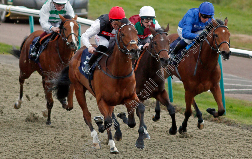 Kings-Joy-0002 
 KINGS JOY (Robert Havlin) beats PLAYDAY (2nd right) and CARNIVAL GIRL (right) in The Coral Proud To Support British Racing EBF Fillies Novice Stakes Div2
Lingfield 1 Dec 2021 - Pic Steven Cargill / Racingfotos.com