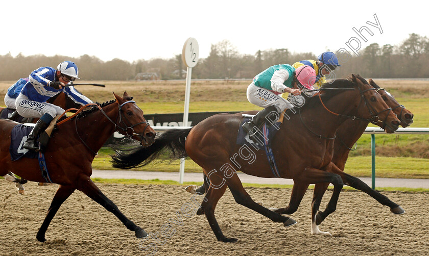 Sangarius-0003 
 SANGARIUS (Ryan Moore) beats BANGKOK (left, David Probert) and DUBAI WARRIOR (farside) in The Betway Quebec Stakes
Lingfield 19 Dec 2020 - Pic Steven Cargill / Racingfotos.com