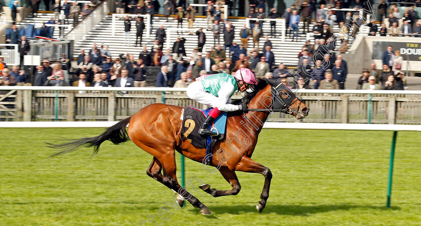 Covey-0002 
 COVEY (Frankie Dettori) wins The Alex Scott Maiden Stakes
Newmarket 18 Apr 2023 - Pic Steven Cargill / Racingfotos.com