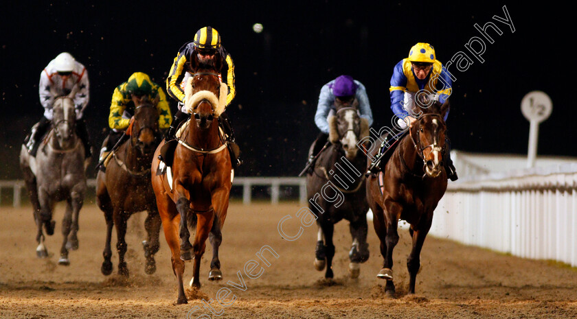 Zoffany-Bay-0006 
 ZOFFANY BAY (left, Kieran O'Neill) beats FINTECH (right) in The Bet toteWIN At betfred.com Handicap Chelmsford 7 Dec 2017 - Pic Steven Cargill / Racingfotos.com