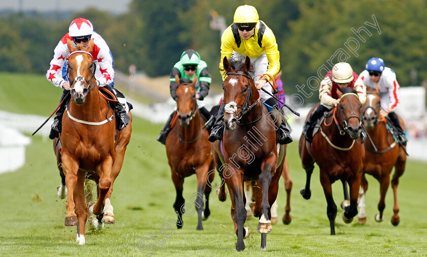 Marbaan-0005 
 MARBAAN (right, Jamie Spencer) beats HOLLOWAY BOY (left) in The Japan Racing Association Vintage Stakes
Goodwood 26 Jul 2022 - Pic Steven Cargill / Racingfotos.com