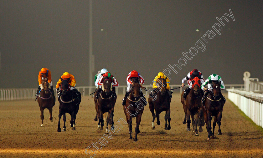 You re-Cool-0001 
 YOU'RE COOL (centre, Lewis Edmunds) wins The Bet toteWIN at betfred.com Handicap Chelmsford 26 Sep 2017 - Pic Steven Cargill / Racingfotos.com