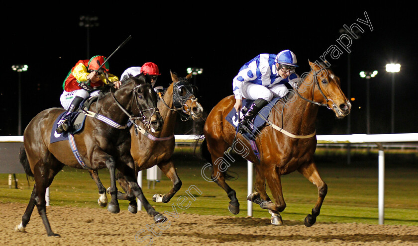 Butterfield-0002 
 BUTTERFIELD (Eoin Walsh) beats TULANE (left) in The Betway Casino Handicap
Wolverhampton 19 Dec 2019 - Pic Steven Cargill / Racingfotos.com