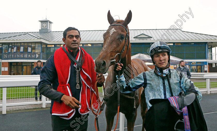 Stressfree-0008 
 STRESSFREE (Jason Watson) winner of The Trustatrader Approved And Reviewed Trades People Handicap
Nottingham 11 Oct 2023 - Pic Steven Cargill / Racingfotos.com