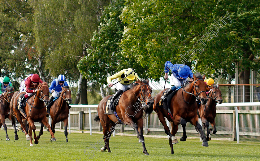 Hafit-0002 
 HAFIT (right, William Buick) beats RAZZLE DAZZLE (centre) in The Rich Club With Rich Energy British EBF Newcomers Maiden Stakes
Newmarket 6 Aug 2021 - Pic Steven Cargill / Racingfotos.com