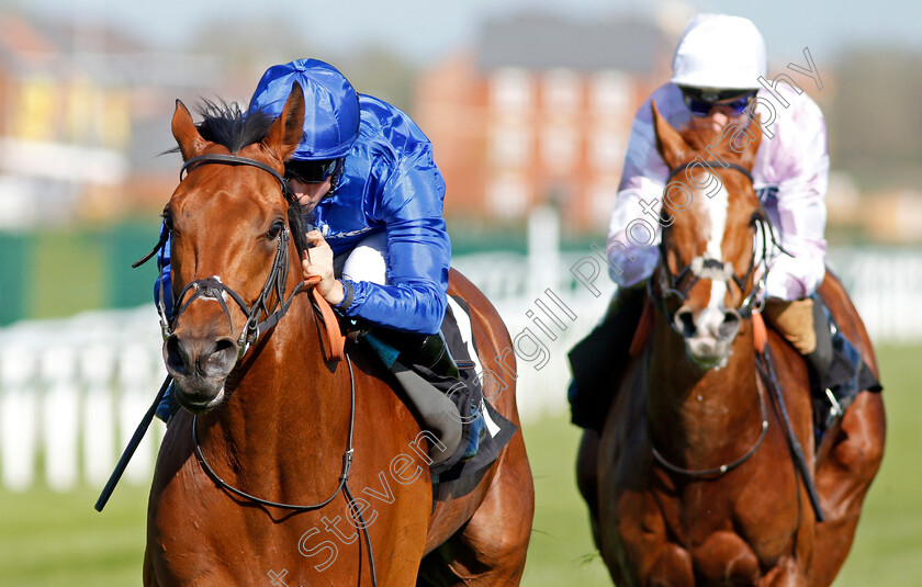 Rastrelli-0008 
 RASTRELLI (William Buick) wins The Dubai Duty Free Golf World Cup British EBF Stakes Newbury 20 Apr 2018 - Pic Steven Cargill / Racingfotos.com