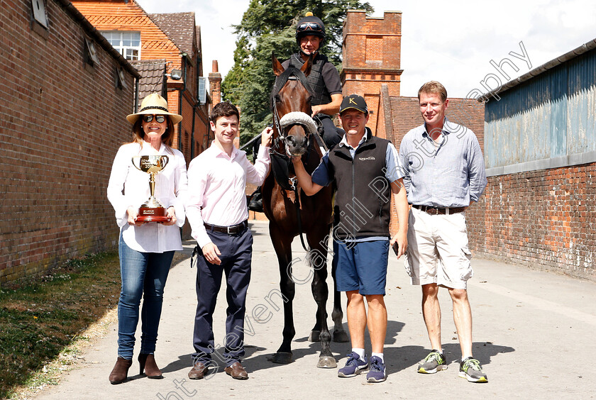 Count-Octave-0001 
 Amanda Elliott and the Melbourne Cup, with jockey Oisin Murphy, trainer Andrew Balding and owners racing manager David Redvers posing with horse COUNT OCTAVE
Andrew Balding commented: ‘Likely route will be Lonsdale Stakes or Ebor at York depending on where Sheikh Fahad would like to run with the former being the most likely. Long term aim though is the Lexus Melbourne Cup.’
Kingsclere 16 July 2018 - Pic Steven Cargill