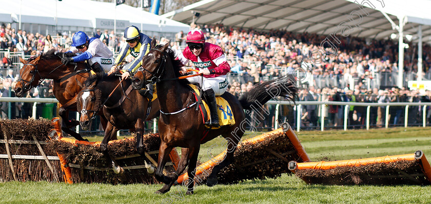 If-The-Cap-Fits-0003 
 IF THE CAP FITS (centre, Sean Bowen) beats APPLE'S JADE (right) and ROKSANA (left) in The Ryanair Stayers Hurdle
Aintree 6 Apr 2019 - Pic Steven Cargill / Racingfotos.com